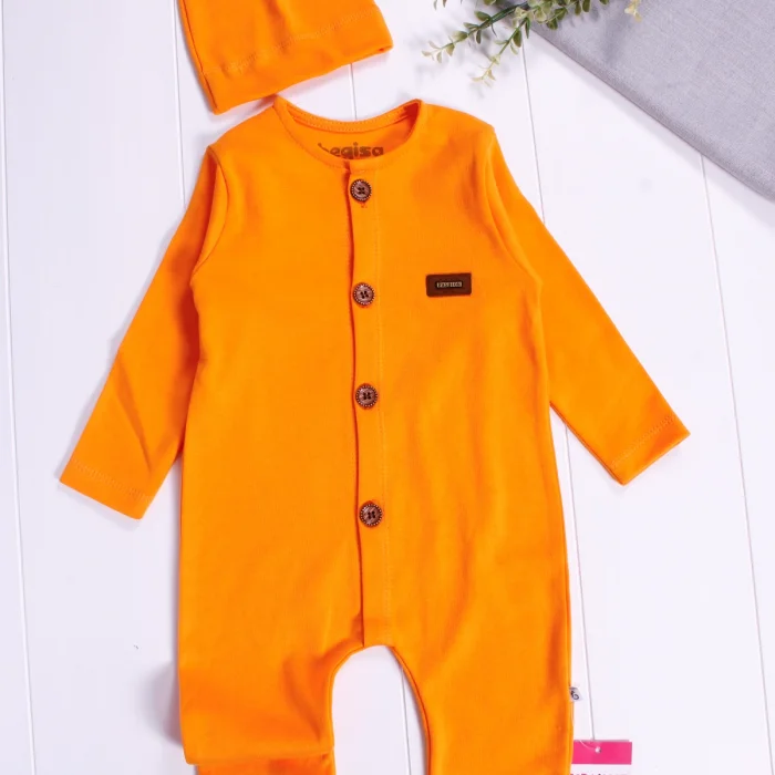 Düğmeli Önden Açık İnterlok Tulum