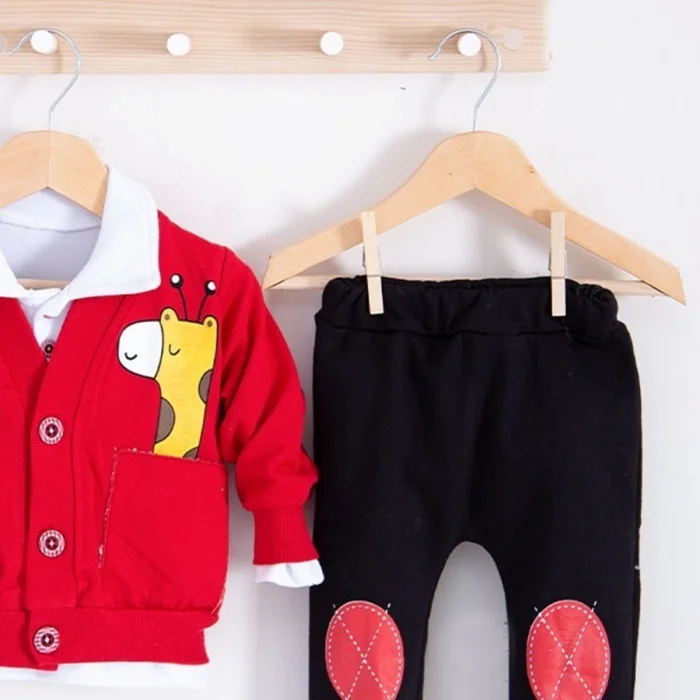 Graffe Zürafa Desenli 3lü Erkek Bebek Takımı