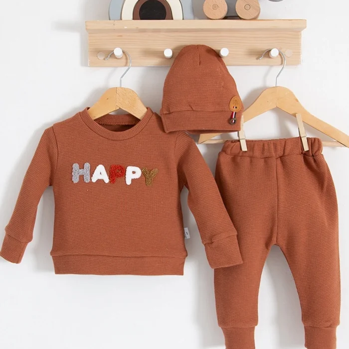 Happy Nakışlı 2li Pamuklu Erkek Bebek Takım