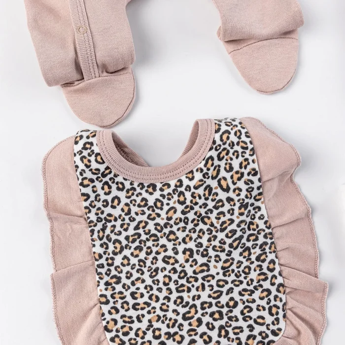 Leopar Desenli 100% Pamuk 8li Hastane çıkış seti 