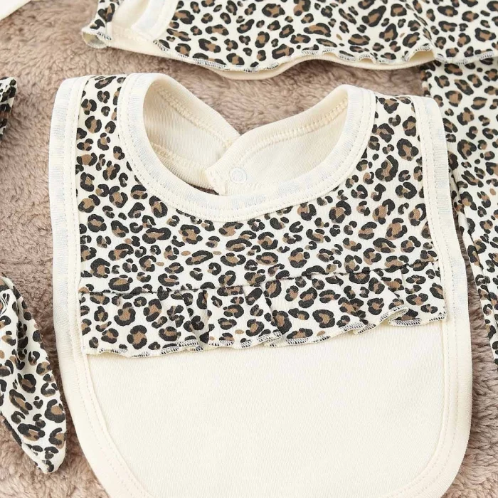Leopar Desenli 6li Hastane Çıkışı Seti %100 Pamuk