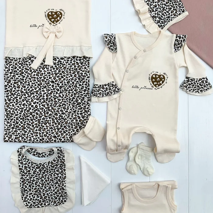 Leopar Desenli 8li Set Yeni Doğan