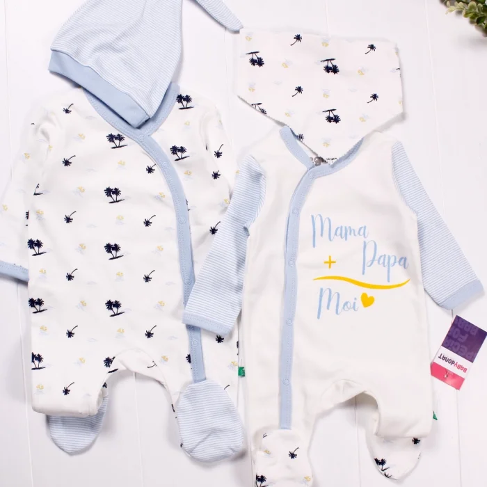 Marin Kravuze Desenli Erkek Bebek 4lü Tulum Seti