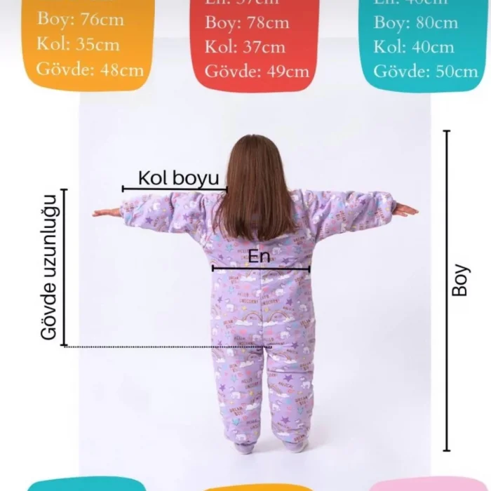 Mavi Dinozor Desenli Çocuk Uyku Tulumu