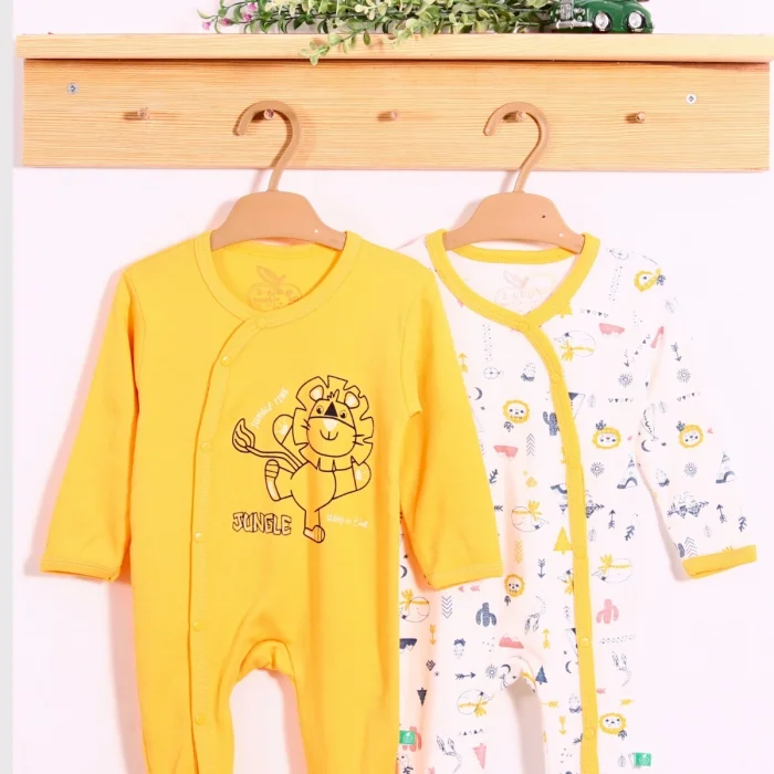 Mini Jungle Aslan Desenli Erkek Bebek 4lü Tulum Seti