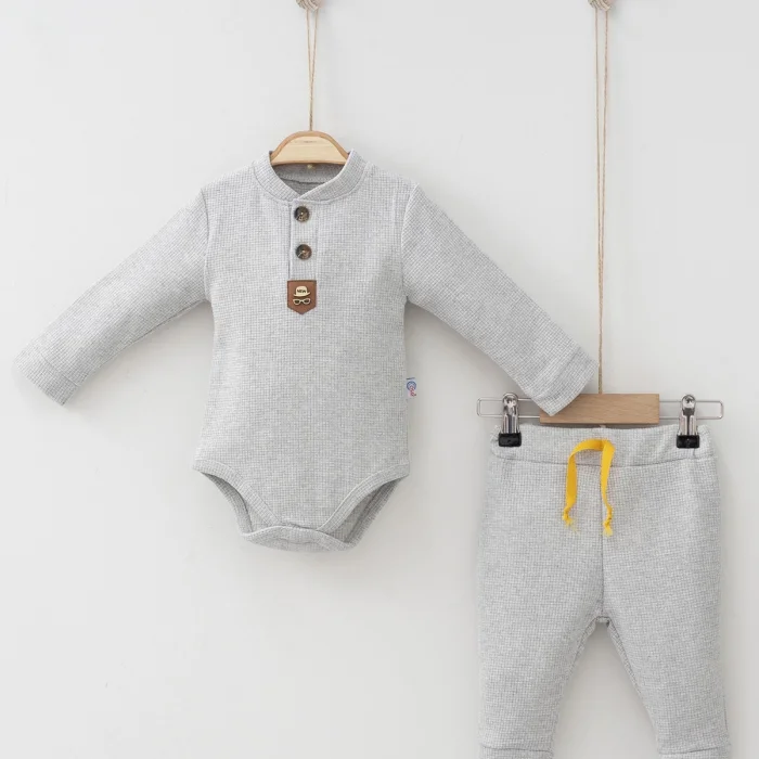 New Waffle Çıtlı Düğmeli 2li Mevsimlik Takım