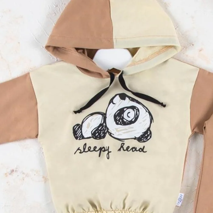 Panda Desenli Kapişonlu Erkek Bebek Takımı