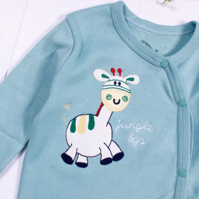 Zürafa Nakışlı Erkek Bebek 4lü Tulum Seti