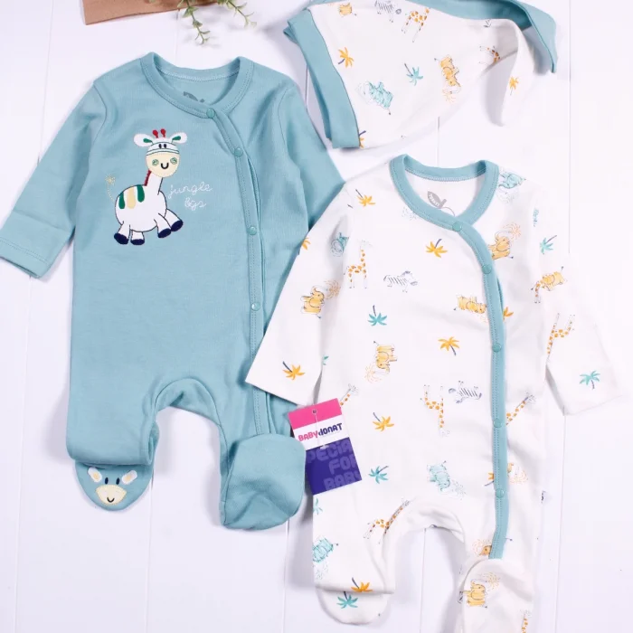 Zürafa Nakışlı Erkek Bebek 4lü Tulum Seti