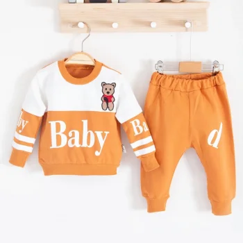Baby Desenli 2li % 100 Pamuk Erkek Bebek Takımı