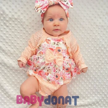 Bahar Çiçekleri Desenli Bandanalı Kız Bebek Romper