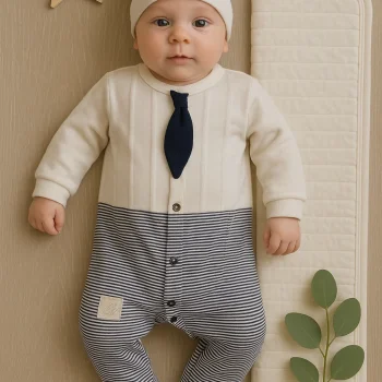 Battaniyeli Tulumlu Erkek Bebek Set %100 Pamuk