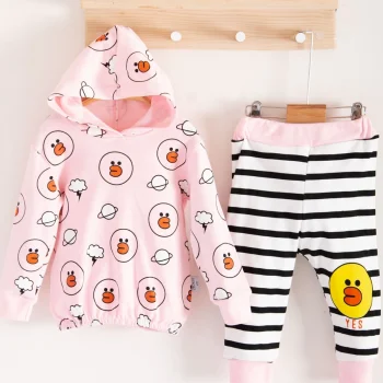 Civciv Desenli 2li % 100 Pamuk Kız Bebek Takımı