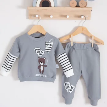 Gift For You Desenli 2li % 100 Pamuk Erkek Bebek Takımı