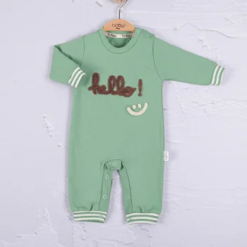 Hello Nakışlı % 100 Pamuk Erkek Bebek Tulum