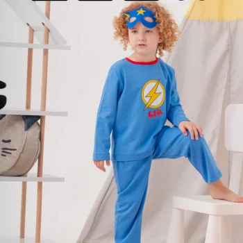 Heros Desenli Çanta ve Maskeli % 100 Pamuk Erkek Çocuk Pijama Takımı