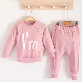 Im Cool Desenli Pamuklu 2li Kız Bebek Takımı