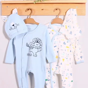 Mini Jungle Aslan Desenli Erkek Bebek 4lü Tulum Seti