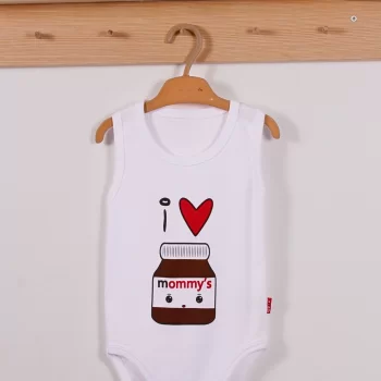 Mommys Cikolata Desenli Askılı Unisex Body