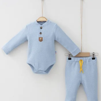 New Waffle Çıtlı Düğmeli 2li Mevsimlik Takım