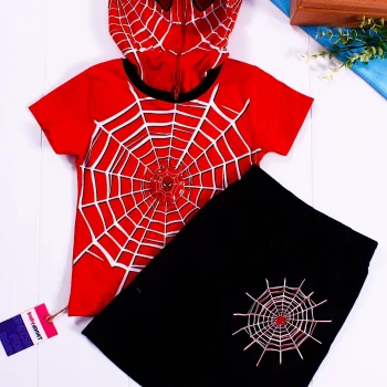 Örümcek Adam Desenli Kapişonlu Erkek Çocuk Takımı