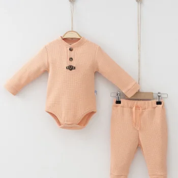 Waffle Çıtlı Düğmeli 2li Mevsimlik Takım