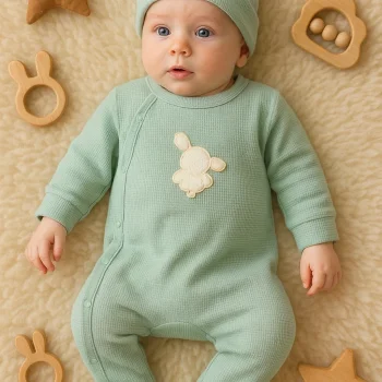 Waffle Tavşanlı Erkek Tulum %100 Pamuk