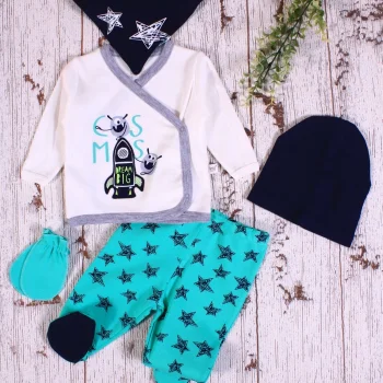 Yıldız Desenli Fularlı 5li Erkek Hastane Çıkışı