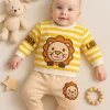 Aslan Desenli 2li % 100 Pamuk Erkek Bebek Takımı