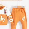 Baby Desenli 2li % 100 Pamuk Erkek Bebek Takımı