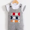 Balık Nakışlı Kısa Kollu Erkek Bebek Tulumu