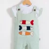 Balık Nakışlı Kısa Kollu Erkek Bebek Tulumu