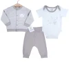 Çizgili Bear Hırkalı % 100 Pamuk Erkek Bebek Takım