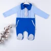 Kravat Aksesuarlı Ayaklı % 100 Pamuklu Erkek Bebek Tulumu