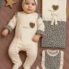 Leopar Desenli 8li Set Yeni Doğan