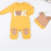 Love Bear Nakışlı % 100 Pamuk Erkek Bebek Tulumu