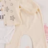 Lovely Yıldız Desenli 3lü Hırkalı Kız Bebek Takım