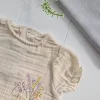Müslin Kumaş Çiçek Nakışlı Pamuklu Kız Bebek Tulum