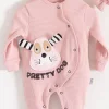 Pretty Dog Nakışlı Bandanalı % 100 Pamuk Kız Bebek Tulumu
