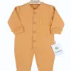 Zürafa Nakışlı Cepli % 100 Pamuk Erkek Bebek Tulumu