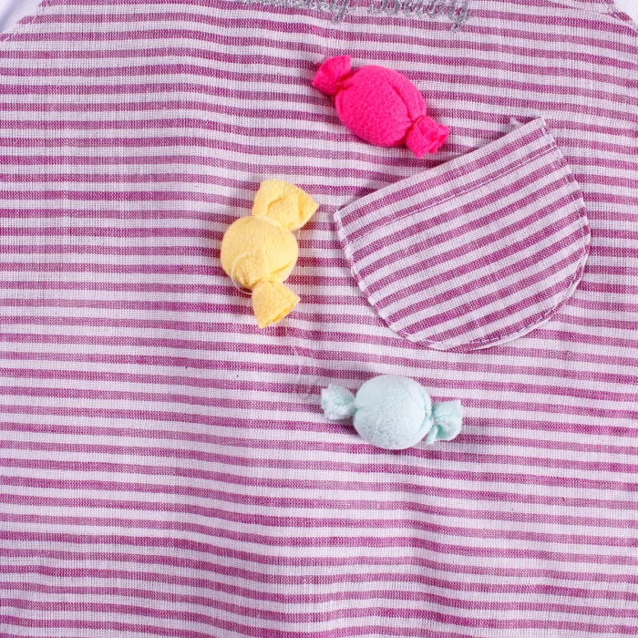 Candy Figürlü Badili Kız Bebek Tulumu