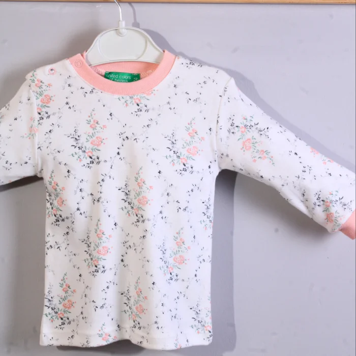 Çiçek Desenli Kız Bebek Eşofman Takımı %100 Pamuk