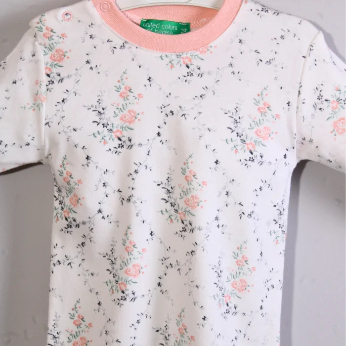 Çiçek Desenli Kız Bebek Eşofman Takımı %100 Pamuk