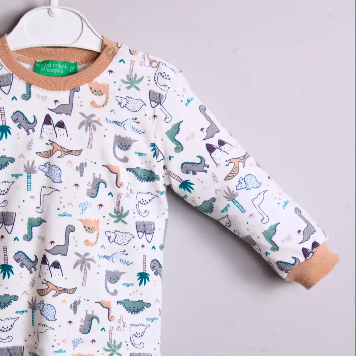 Dinazor Desenli Erkek Bebek Eşofman Takımı %100 Pamuk