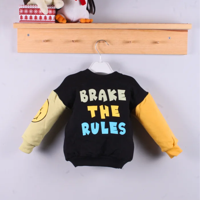 Erkek Bebek Emoji Baskılı Takım % 100 Pamuk