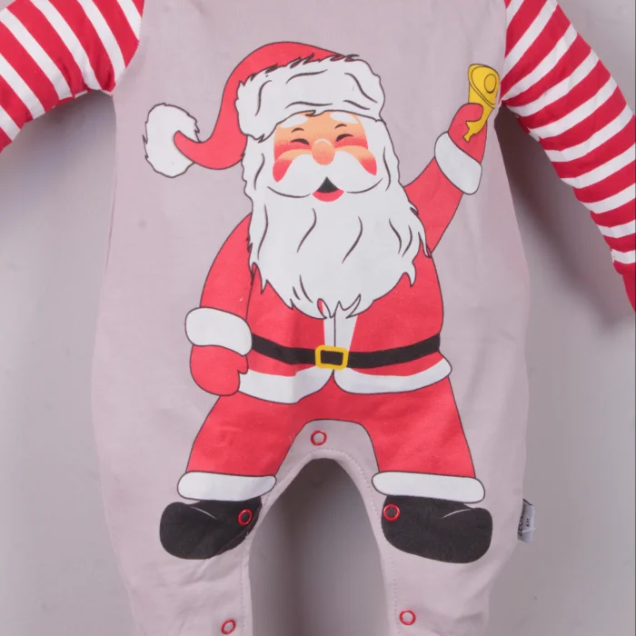 Noel Baba Detaylı Bebek Tulum % 100 Pamuk