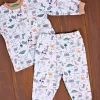 Dinazor Desenli Erkek Bebek Eşofman Takımı %100 Pamuk