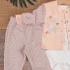 Stay Little Puan Desenli 3lü Hırkalı Kız Bebek Takım