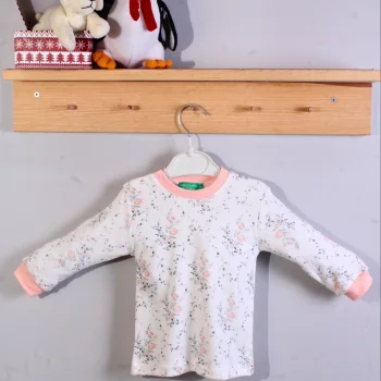 Çiçek Desenli Kız Bebek Eşofman Takımı %100 Pamuk