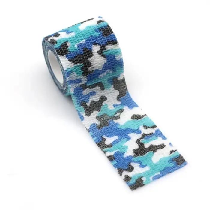 Dövme Makinesi Sarma Bandı (Kendinden Yapışkanlı Elastik Bant - Grip Cover) Mavi Kamuflaj